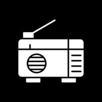 Radio Glyph Inverted Icon Design vector
