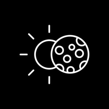 Eclipse Line Inverted Icon Design vector