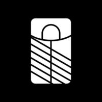 Sleeping Bag Glyph Inverted Icon Design vector