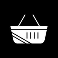 Shopping Basket Glyph Inverted Icon Design vector