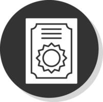 Certificate Glyph Shadow Circle Icon Design vector