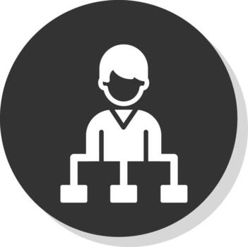 jerarquía glifo sombra circulo icono diseño vector