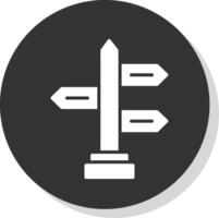 Signpost Glyph Shadow Circle Icon Design vector