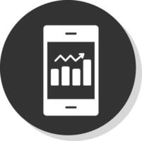 Bar Analytics Glyph Shadow Circle Icon Design vector