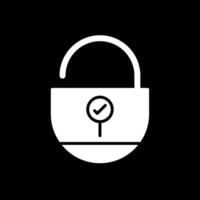 Lock Glyph Inverted Icon Design vector