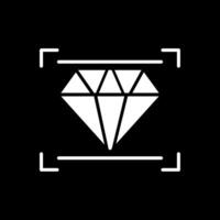 diamante glifo invertido icono diseño vector