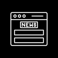 News Feed Line Inverted Icon Design vector