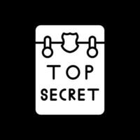 Top Secret Glyph Inverted Icon Design vector