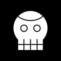 Skull Glyph Inverted Icon Design vector