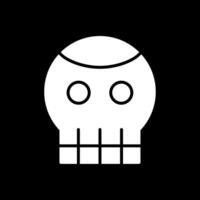 Skull Glyph Inverted Icon Design vector