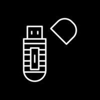 Usb Stick Line Inverted Icon Design vector