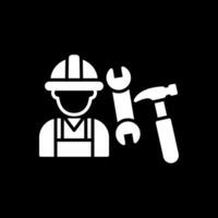 Plumber Glyph Inverted Icon Design vector