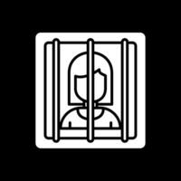 prisionero glifo invertido icono diseño vector