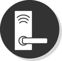 Smart Lock Glyph Shadow Circle Icon Design vector