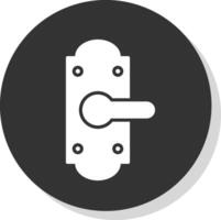 Door Lock Glyph Shadow Circle Icon Design vector