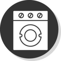 Washer Glyph Shadow Circle Icon Design vector