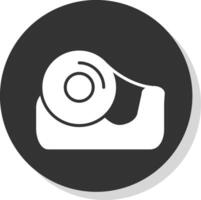 Tape Glyph Shadow Circle Icon Design vector