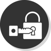 Padlock Glyph Shadow Circle Icon Design vector