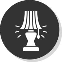 lámpara glifo sombra circulo icono diseño vector