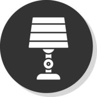 Lamp Glyph Shadow Circle Icon Design vector