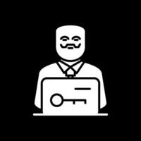 Anonymous Glyph Inverted Icon Design vector