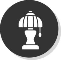 Lamp Glyph Shadow Circle Icon Design vector