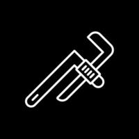 Pipe Wrench Line Inverted Icon Design vector