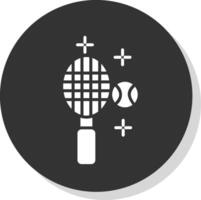 Tennis Glyph Shadow Circle Icon Design vector