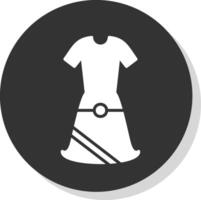 Dress Glyph Shadow Circle Icon Design vector