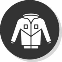 chaqueta glifo sombra circulo icono diseño vector