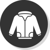 Jacket Glyph Shadow Circle Icon Design vector