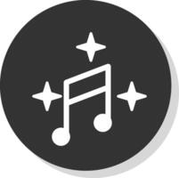 música glifo sombra circulo icono diseño vector