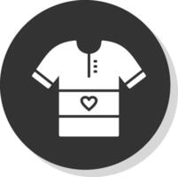 Shirt Glyph Shadow Circle Icon Design vector