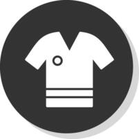 Shirt Glyph Shadow Circle Icon Design vector