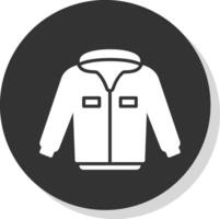 Jacket Glyph Shadow Circle Icon Design vector