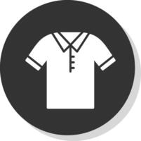 Polo Shirt Glyph Shadow Circle Icon Design vector