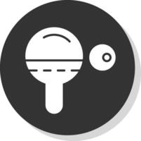 Table Tennis Glyph Shadow Circle Icon Design vector