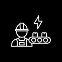 Industrial Worker Line Inverted Icon Design vector