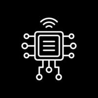 Computer Chip Line Inverted Icon Design vector