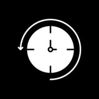 Back In Time Glyph Inverted Icon Design vector