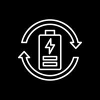 Eco Battery Line Inverted Icon Design vector