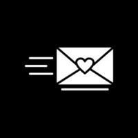 Love Letter Glyph Inverted Icon Design vector