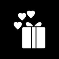 Gift Box Glyph Inverted Icon Design vector