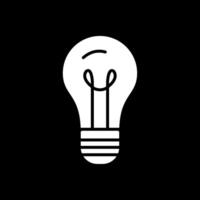 Light Bulb Glyph Inverted Icon Design vector