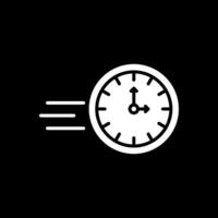 On Time Glyph Inverted Icon Design vector