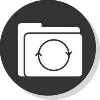 Folder Glyph Shadow Circle Icon Design vector