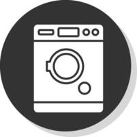 Tumble Dryer Glyph Shadow Circle Icon Design vector