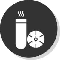 Heating Glyph Shadow Circle Icon Design vector