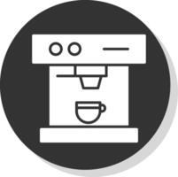 Coffee Machine Glyph Shadow Circle Icon Design vector