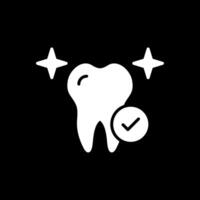 Healthy Tooth Glyph Inverted Icon Design vector